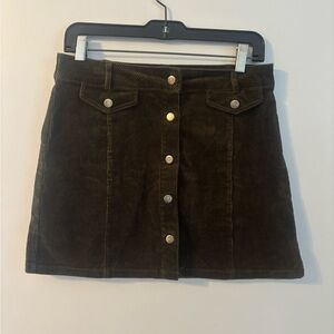 Love Tree Corduroy Mini Skirt - Dark Olive